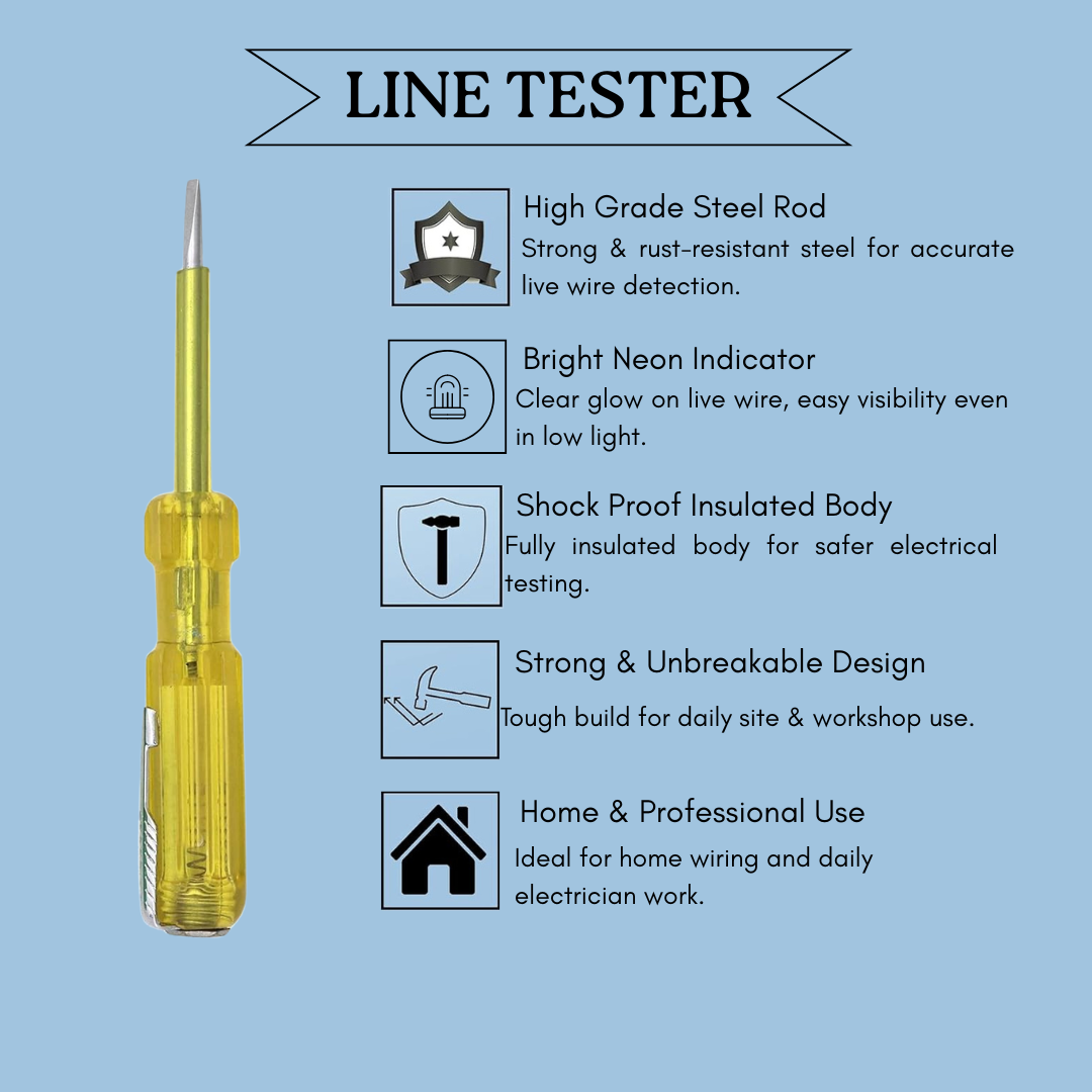 MB Electrical 8 Inch Lineman Plier + Screwdriver + Line Tester Tool Set | Electrician Hand Tools - Image 4